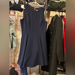 Eliza J Navy Sleeveless Fit-and-Flare Mini Dress
